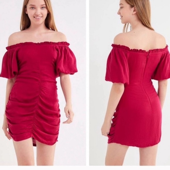 Urban Outfitters Raspberry Off the Shoulder Dress - Picture 2 of 2